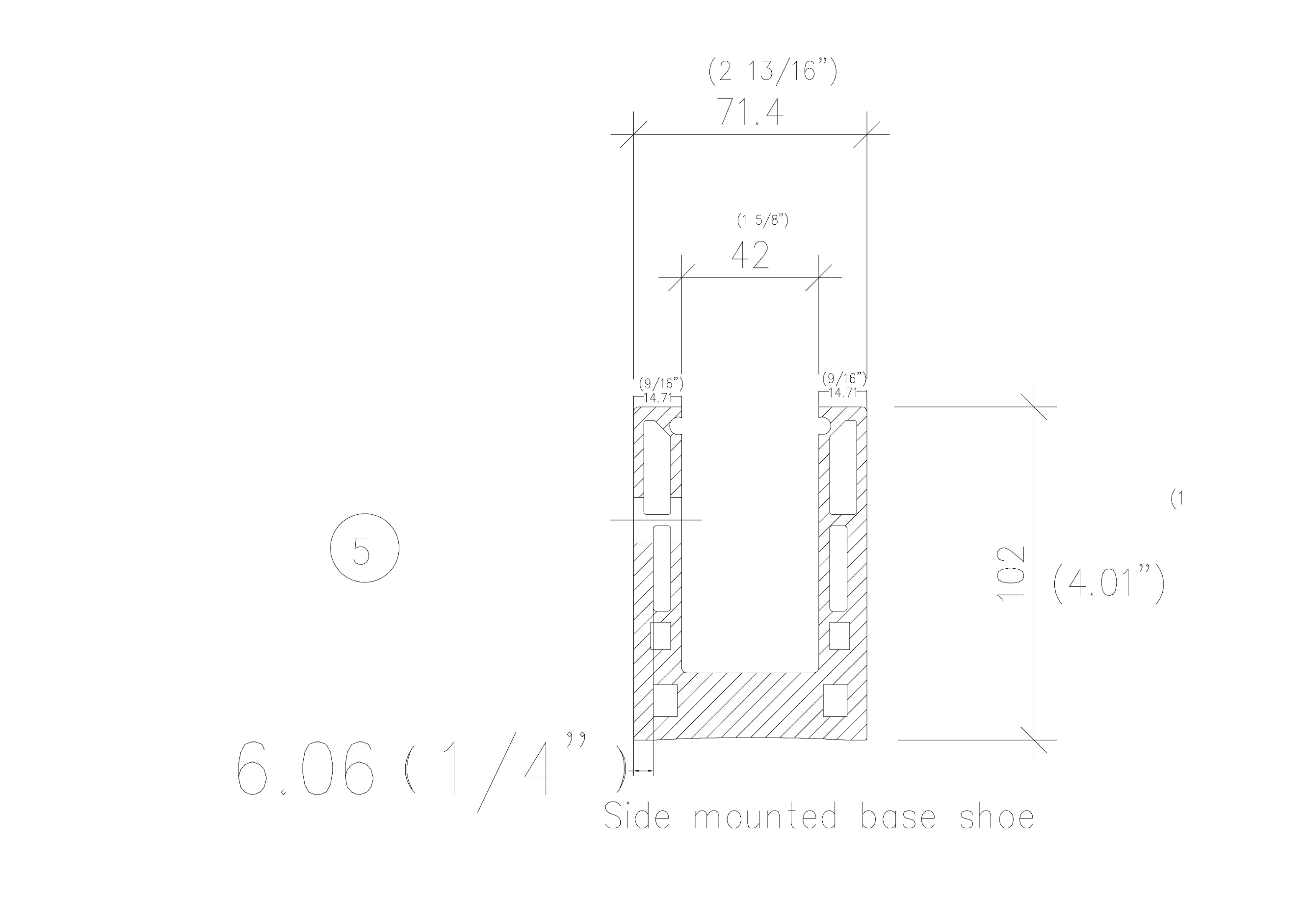 Aluminum Base Shoe Glass Railing System（Side Mounted）