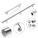 Diameter 1 1/2" by 118 1/8" Length 304 Stainless Steel Staircase Support Handrail – Wall-Mounted Stair Rail