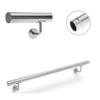 Diameter 1 1/2" by 118 1/8" Length 304 Stainless Steel Staircase Support Handrail – Wall-Mounted Stair Rail