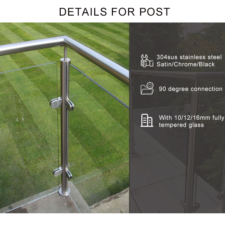Stainless Steel Round Glass Railing Post