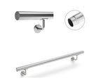 Diameter 1 1/2" by 118 1/8" Length 304 Stainless Steel Staircase Support Handrail – Wall-Mounted Stair Rail