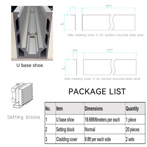 Aluminum Base Shoe Glass Railing System（Surface Mounted）